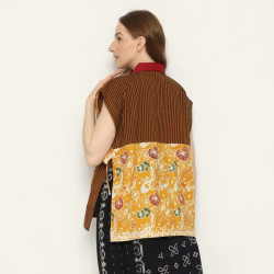LIMITTES Baju Kemeja Vest Outer Batik Lurik Wanita Tali Samping