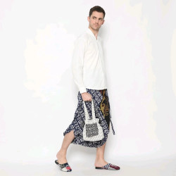 LIMITTES Baju Kemeja Koko Lebaran Pria Lengan Panjang Katun Shanghai Beskap